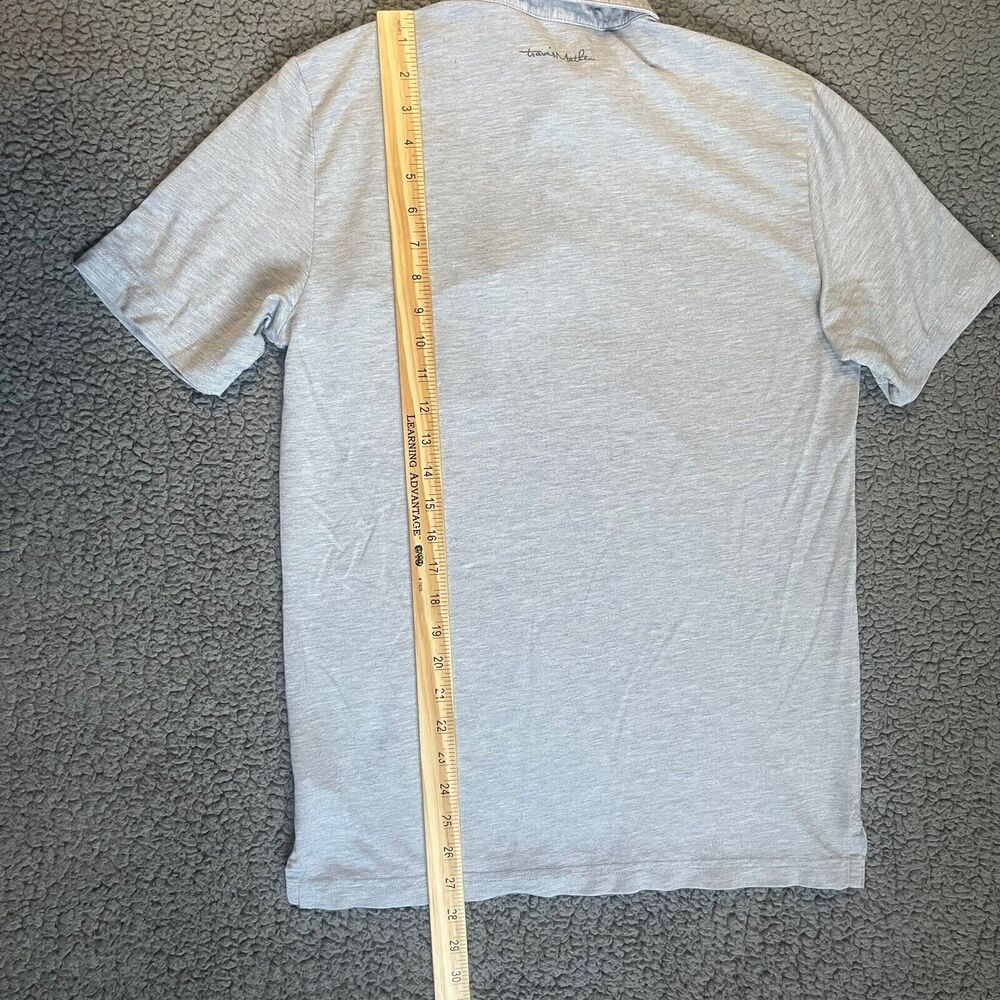 Travis Mathew Shirt Men's Small Gray Short Sleeve Polo Collared Logo Golf - Picture 10 of 14